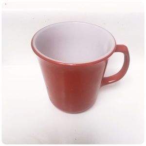 Vintage Pyrex coffee cup burnt orange cinnamon